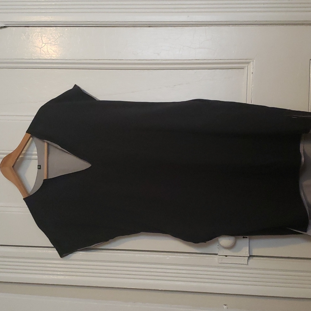 Betabrand 2-in-1 reversible travel tunic dress gray/black M
